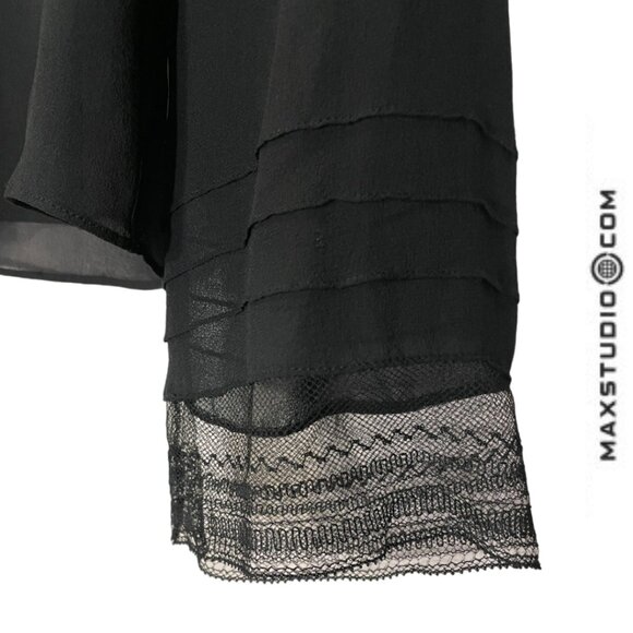 Max Studio Sheer silk black blouse, size M - Picture 3 of 4